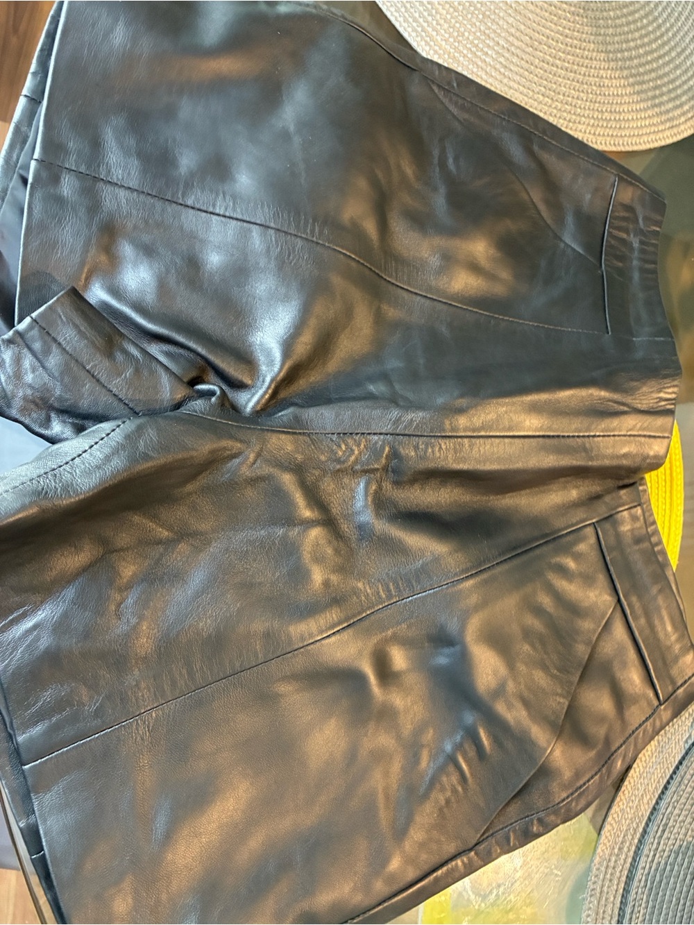 Deb Black Faux Leather Women's Shorts